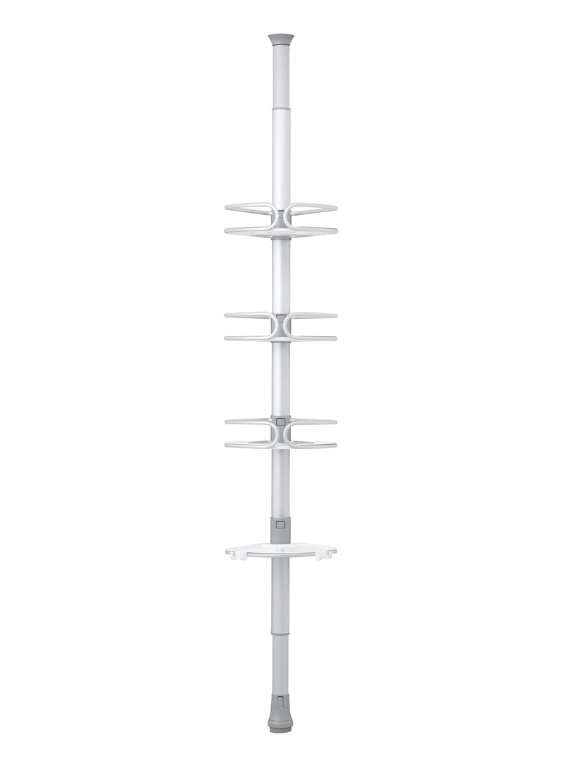 Aluminum Quick Extend Tension Pole Shower Caddy, Grey, 9-ft D8315