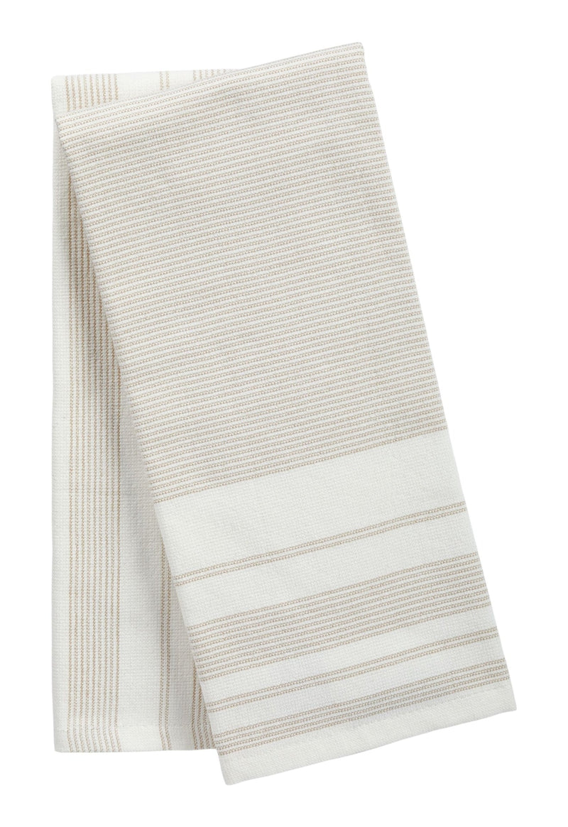 All-Purpose Striped Cotton Kitchen Towels, Beige, 2-pk O8628