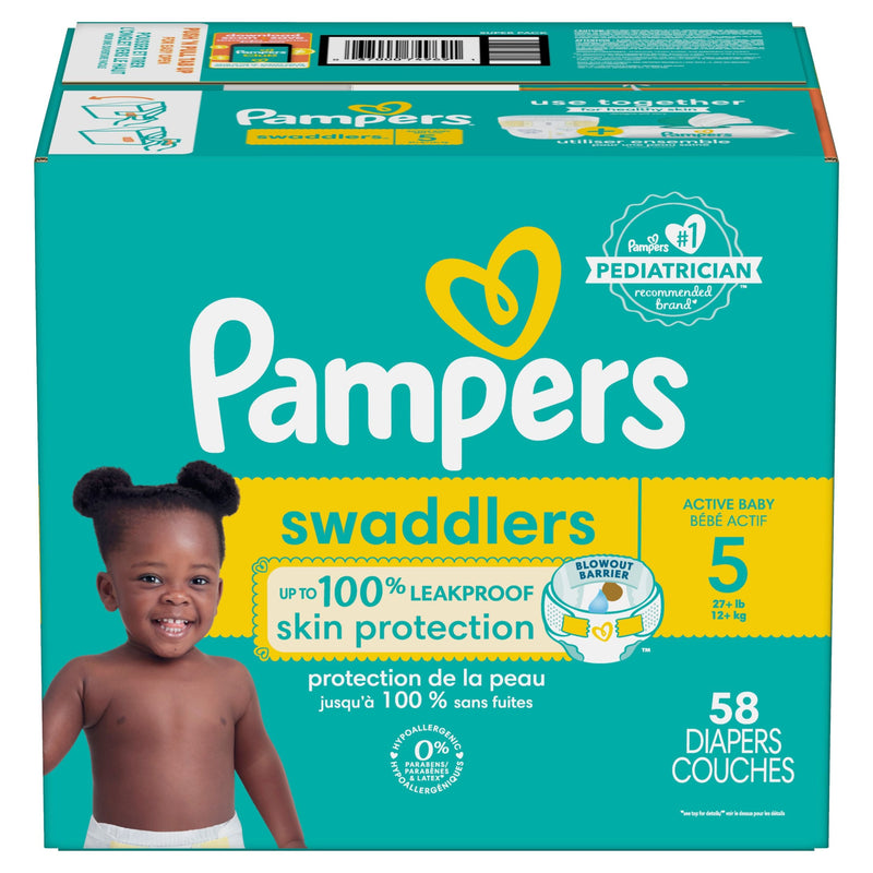 Swaddler Size 5 Leak-Free Baby Diapers, 55-pc M1300