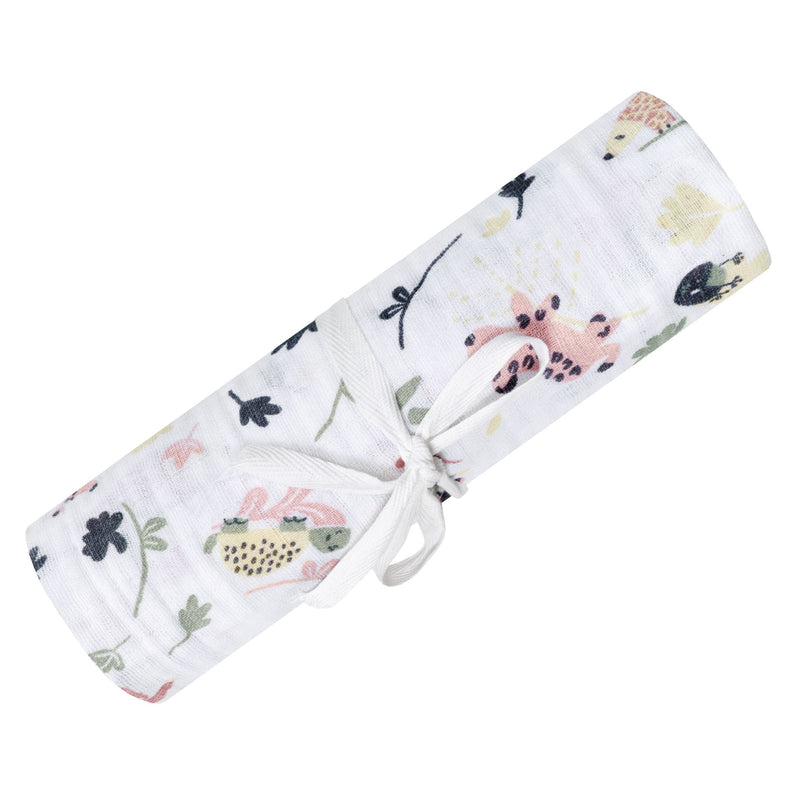 Cotton Muslin Baby Swaddle Blanket, Jungle Lotus F5987