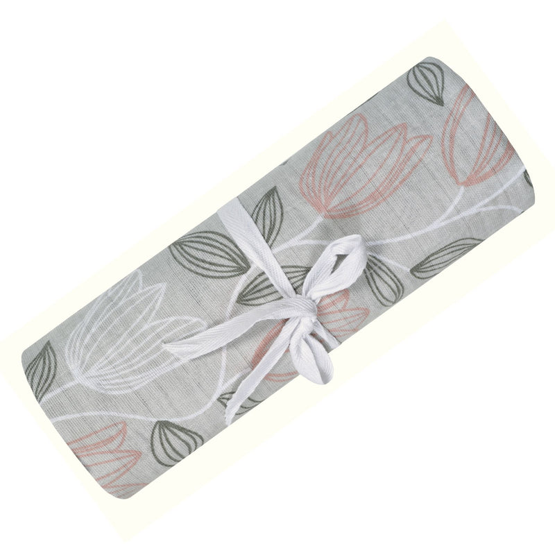 Cotton Muslin Baby Swaddle Blanket, Tulips A7733