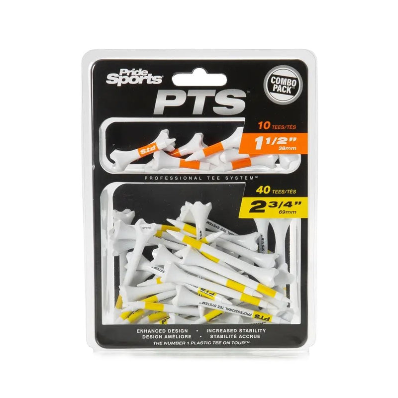 Pride Evolution Plastic Golf Tee Combo Pack, 40-pk, White P8616
