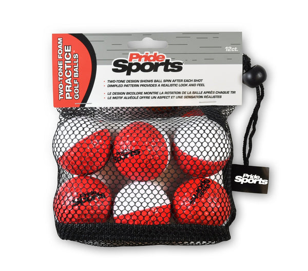 Two Tone Practice Golf Balls, Red/White, 12-pk W5062