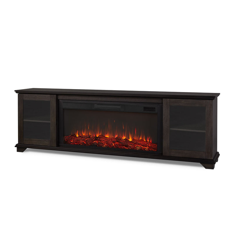 Benjamin Landscape Electric Fireplace TV Stand, 81-in, 1500W, Includes Remote Control, Weathered Wood L4436