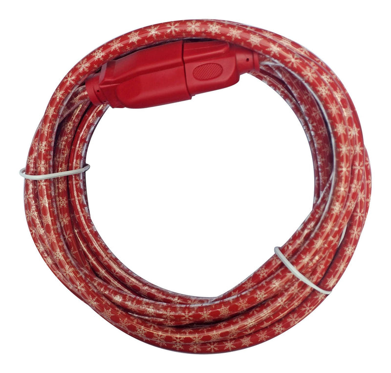16/3 Outdoor Snowflake Extension Cord with Grounded Outlet, Red/White, 7.5-m X6115