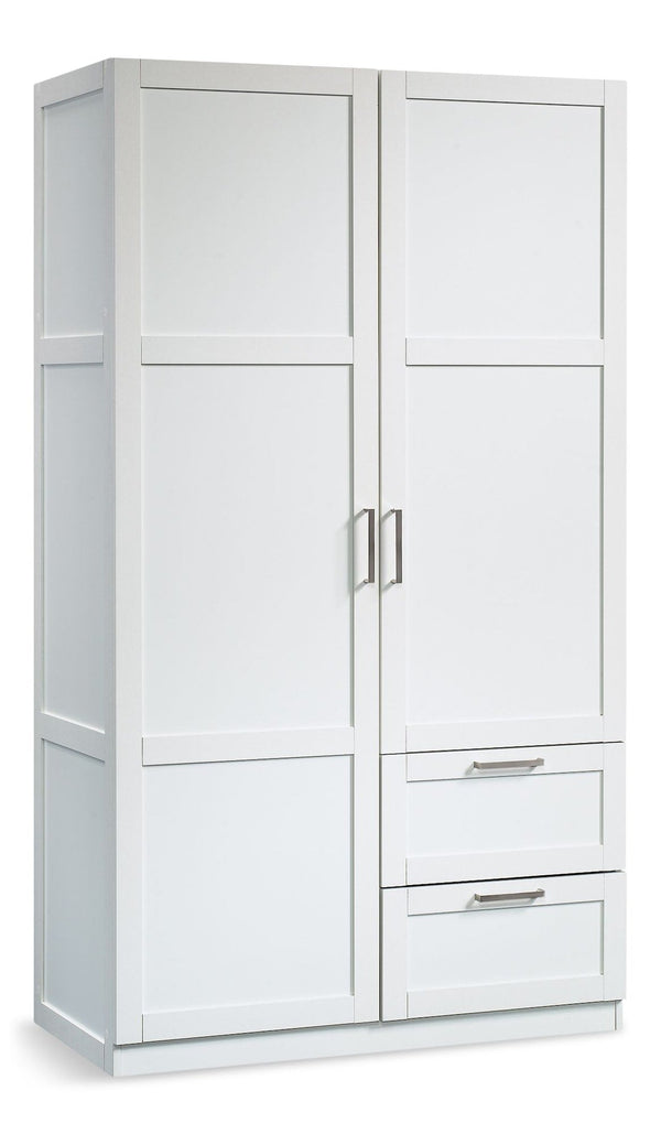 2 Door 2 Drawer Wardrobe, White L2021