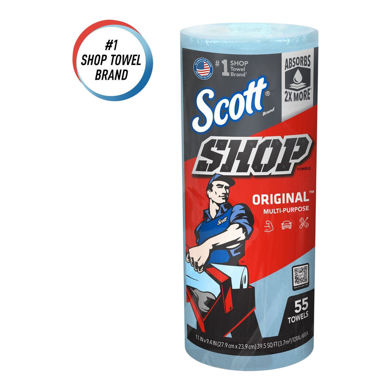 Multi-Purpose Shop Paper Towels, 11" x 9.4", Blue, 55-pk U3148