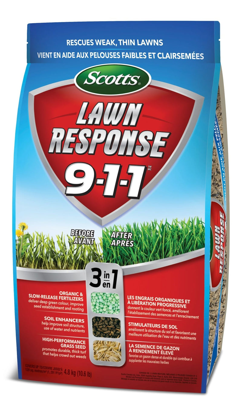 Lawn Response 3-in-1 Grass Seed & Fertilizer Mix, 9-1-1, 4.8-kg C6672