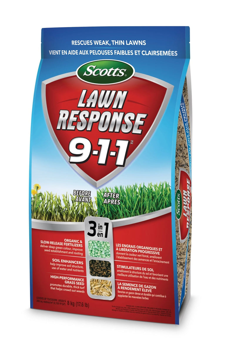 Lawn Response 3-in-1 Grass Seed & Fertilizer Mix, 9-1-1, 8-kg G6856