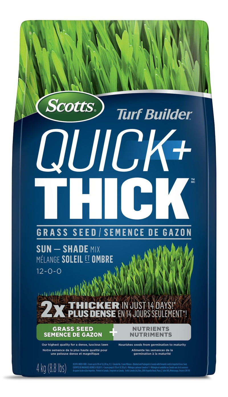 Turf Builder Quick + Thick Sun—Shade Grass Seed & Fertilizer Mix, 4-kg Q1702