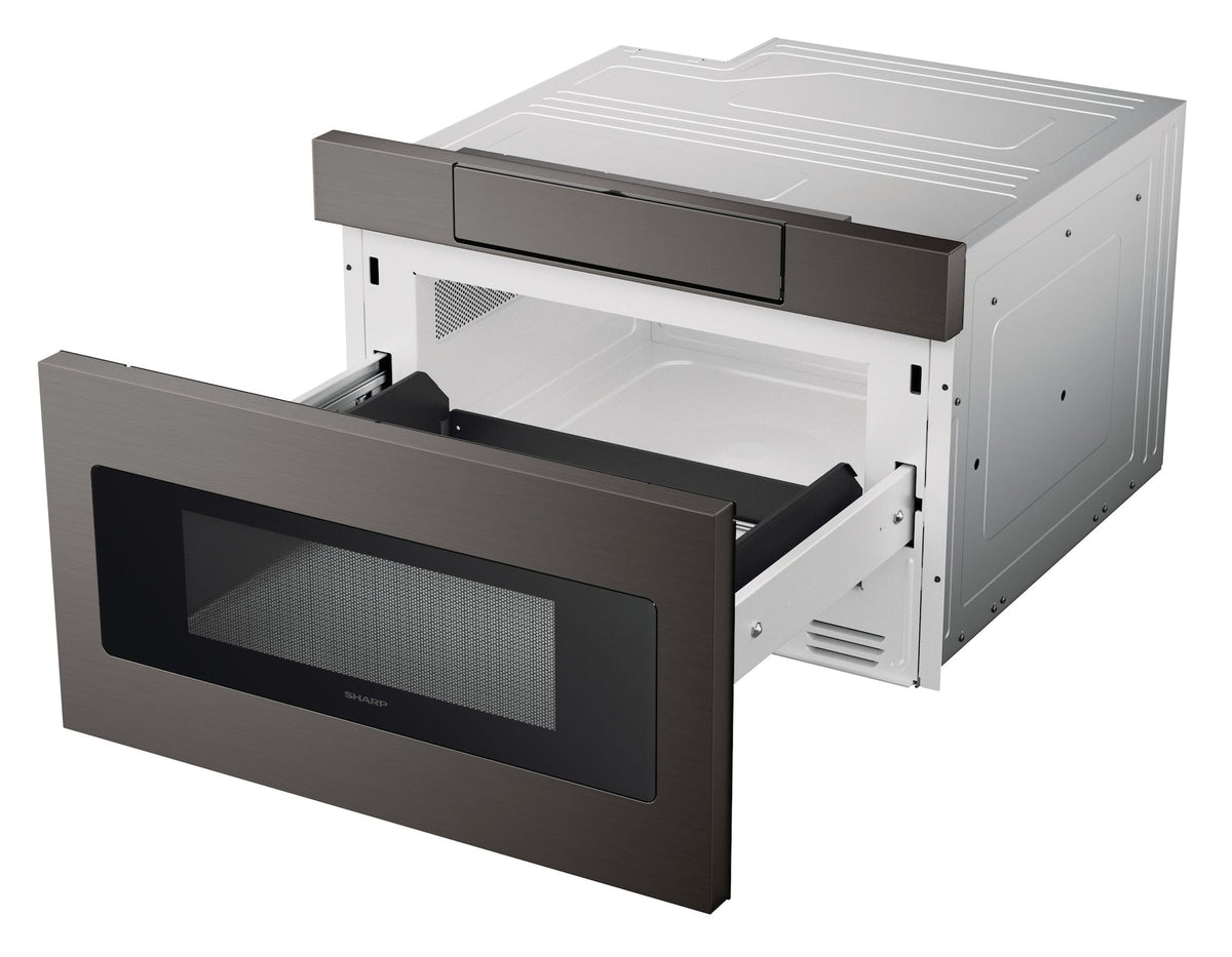 Black Stainless Steel Microwave Drawer Oven, 24-in