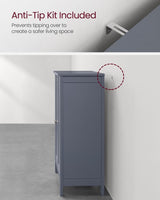 Home Dove Grey Floor Cabinet with 2 Adjustable Shelves