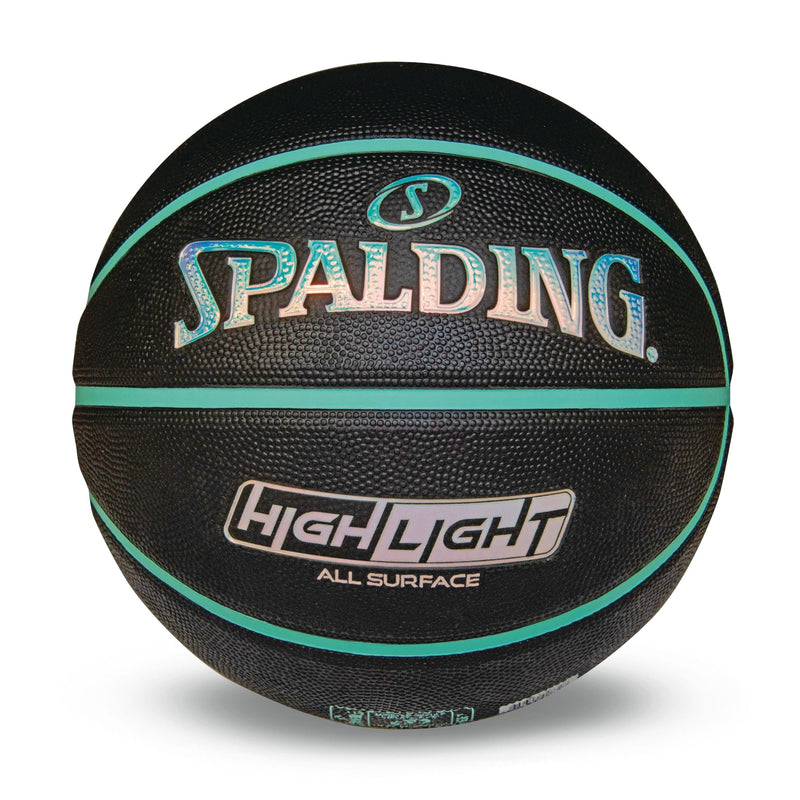 Highlight Foil Basketball, Black/Mint, Size 7 R2487