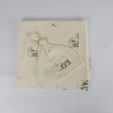 Polar Bear Print Premium Organic Cotton Blanket and Beanie Set