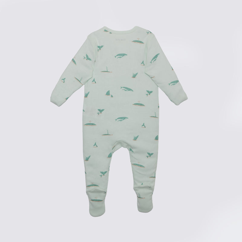 Whale Print Premium Organic Cotton Play and Grow Zippy, Various Sizes L1912