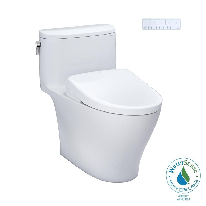 WASHLET+ Nexus One-Piece Elongated 1.28 GPF Toilet with S7 Contemporary Bidet Seat, Cotton White A4541