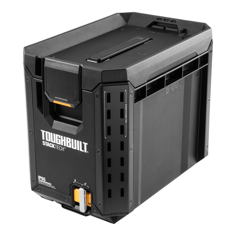 Half Portable Modular Plastic/Metal Tool Box with Inner Tray and 5 Dividers, IP65-Rated, Black N2597