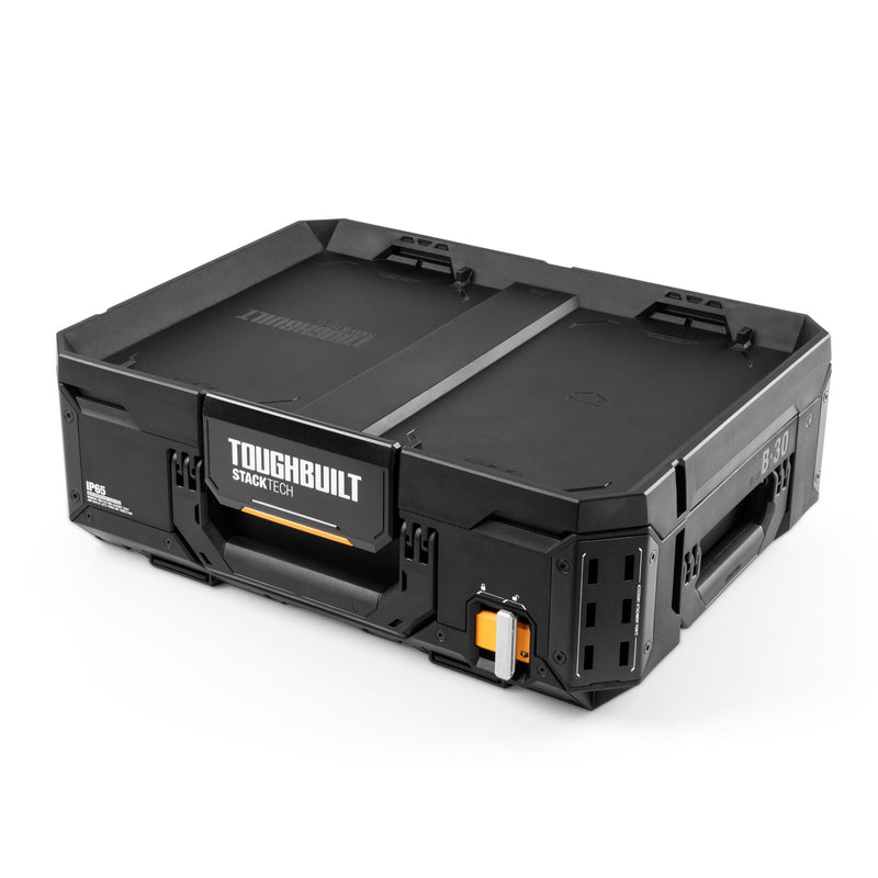 Top Portable Modular Plastic/Metal Tool Box with 4 Dividers and 4 Bins, IP65-Rated, Black L4379