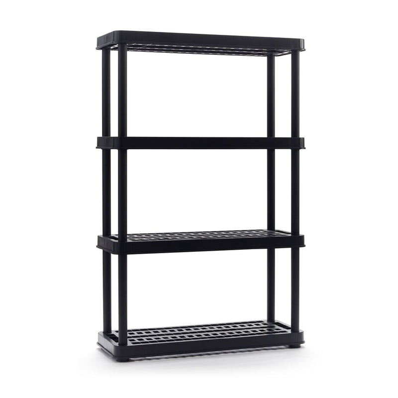 4-Shelf Resin Storage/Shelving Unit, 36 x 14 x 54.5-in, Black J2611
