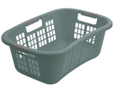 Hip-Hugger Laundry Basket, Jadeite with Grey Handles