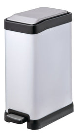 White Stainless Steel Rectangular Step Garbage Can, 8-L