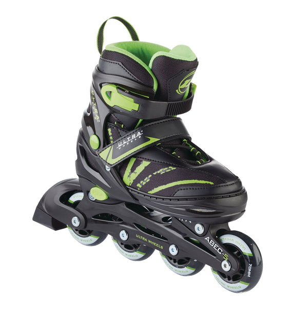 Adjustable Inline Skates, Green, Assorted Sizes V3952