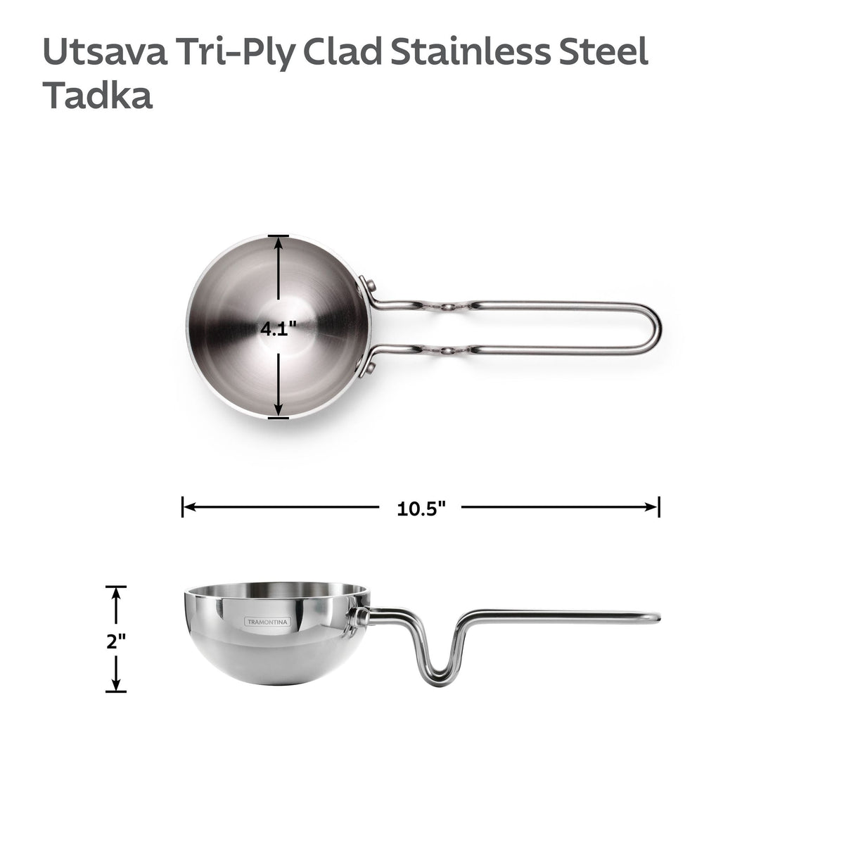 9.35 Ounce Tri-Ply Clad Stainless Steel Tadka Pan