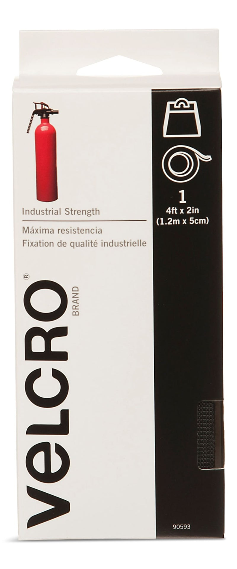 Hook-and-loop Industrial Strength Tape with Heavy Duty Adhesive, 4-ft x 2-in, 1-pk H9571
