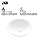 Lotus Round White Composite Bathroom Sink/Basin Set with Duris Faucet and Pop-Up Drain