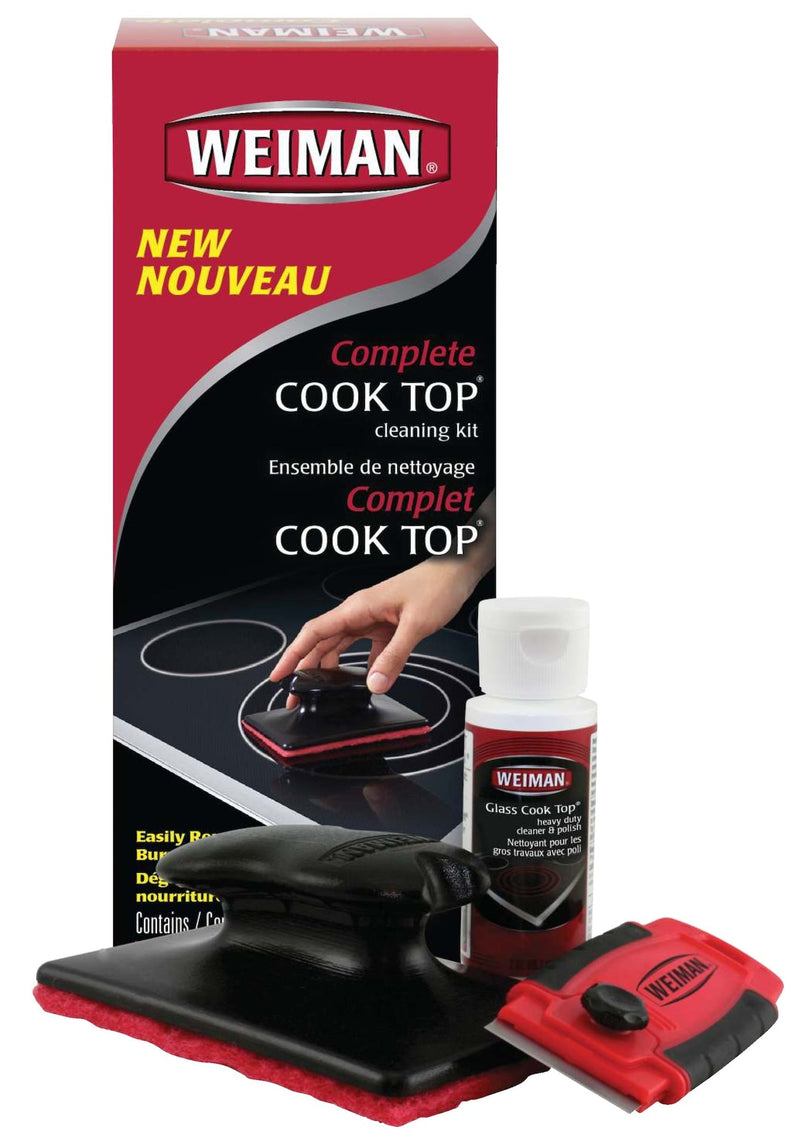 Complete Glass Cooktop Cleaning Kit, 3-pc, Include Scrub Pad, Scraper and Cleaning Solution M4849