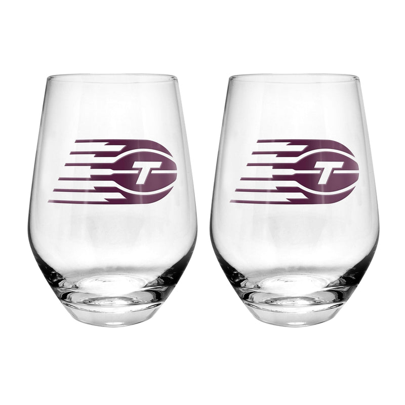 Stemless Wine Glasses/Tumbler Set, For Basketball Fans/Collectors, Clear, 19-oz, 2-pk I0350