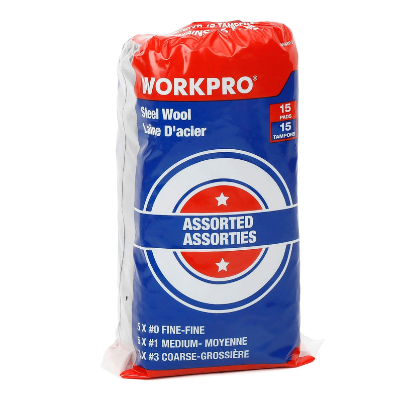 Steel Wool Pads For Multi-Surface Smoothing & Cleaning, Assorted Grade Pack, 15-pk G7485