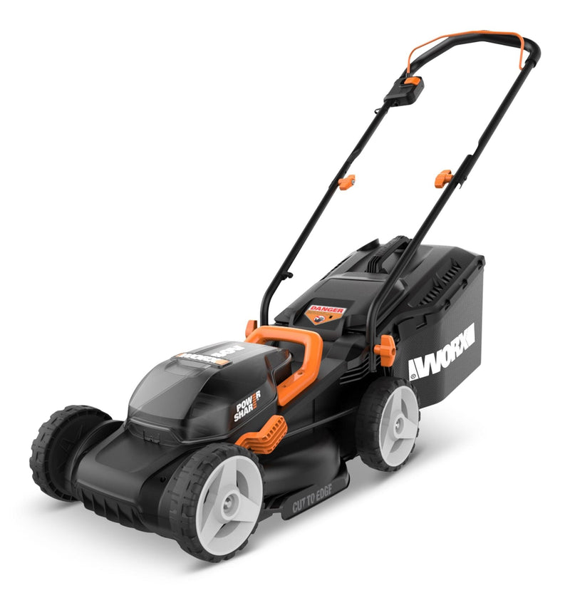 WG934 Power Share 2x20V 2-in-1 Combo Kit, WG779 40V Cordless Mower, 14-in + WG163.9 20V Cordless Grass Trimmer/Edger, 12-in E0472