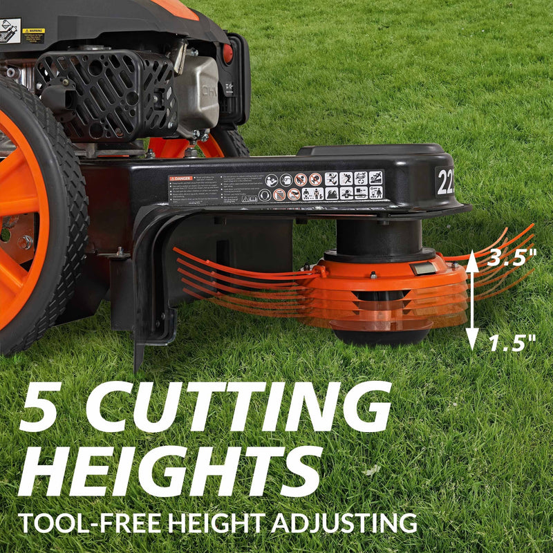 Yardmax 22 in. 170cc Gas Walk Behind String Trimmer Mower H1756