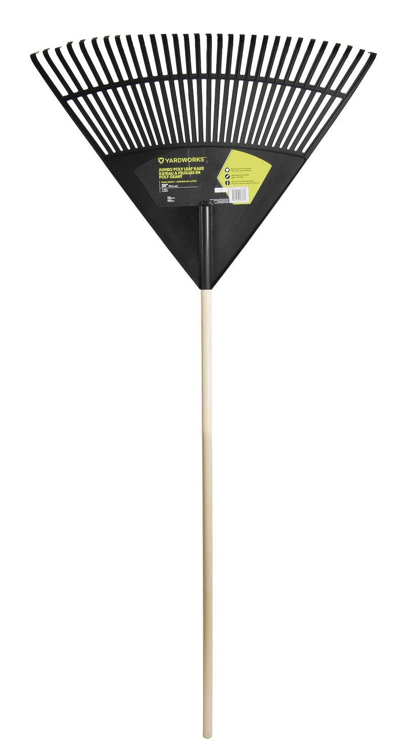 30-Tine Jumbo Leaf Rake with Hardwood Shaft, 30-in D9826